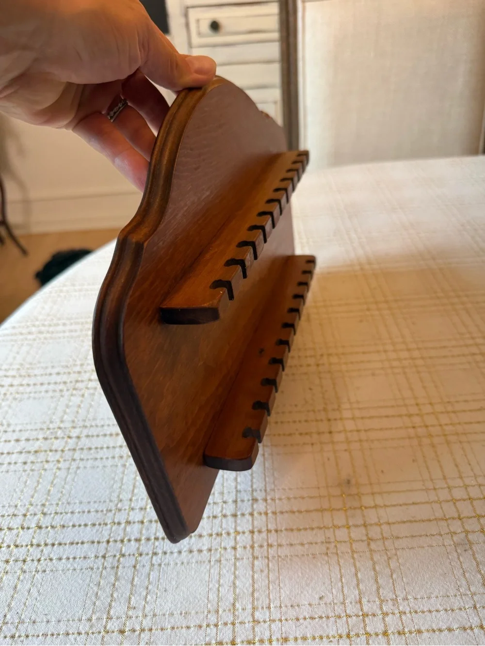 Vintage wood souvenir spoon display rack